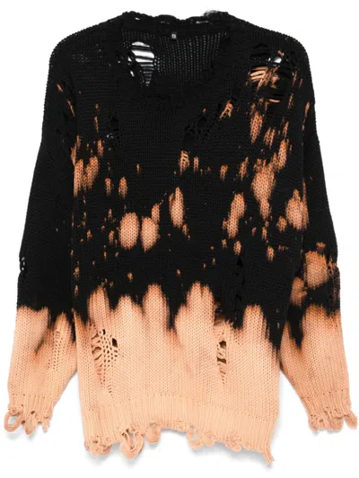 R13 Distressed Jumper In Black