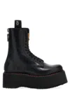 R13 Black Double Stack Boots In Black