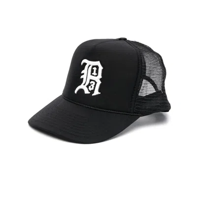R13 Wa025 Mesh Panel Baseball Cap In Black