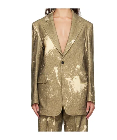 R13 Ragged Blazer In Brown