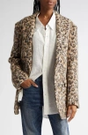 R13 Ragged Oversize Leopard Print Blazer In Wooly Leopard