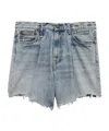 R13 Raw-cut Cotton Denim Shorts In Blue