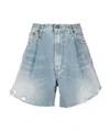 R13 Raw-cut Cotton Denim Shorts In Multicolor