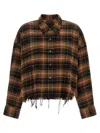 R13 Brown Cotton Pattern Shirt In Brown