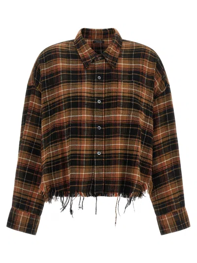 R13 R13 RAW CUT CROPPED SHIRT