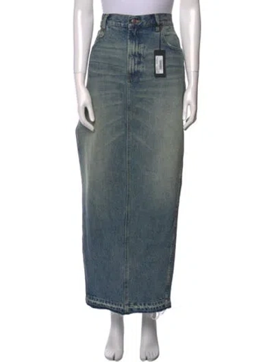 Pre-owned R13 Raw-edge Trim Long Skirt In Blue