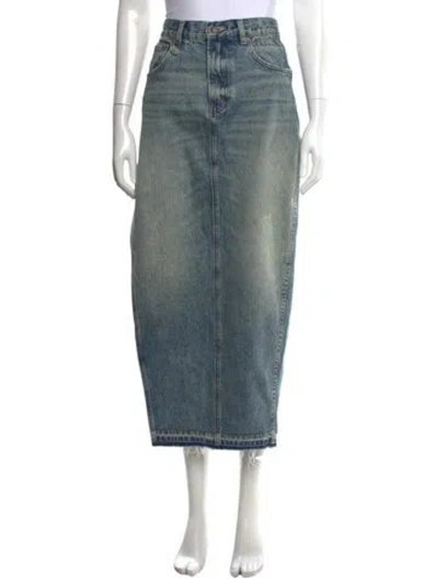Pre-owned R13 Raw-edge Trim Long Skirt In Blue