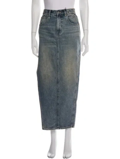 Pre-owned R13 Raw-edge Trim Long Skirt W/ Tags In Blue