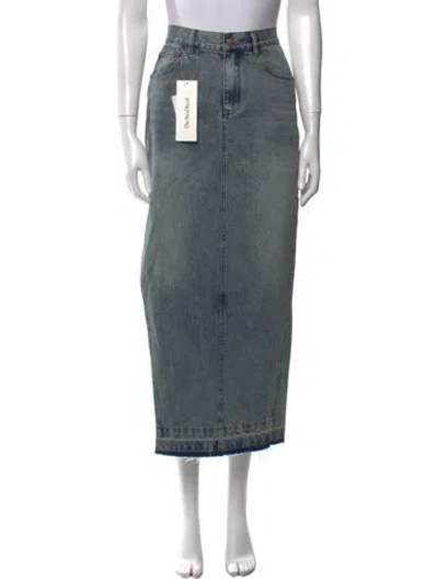 Pre-owned R13 Raw-edge Trim Midi Length Skirt In Blue