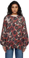 R13 Red & Black Printed Oversized Sweater In Multi
