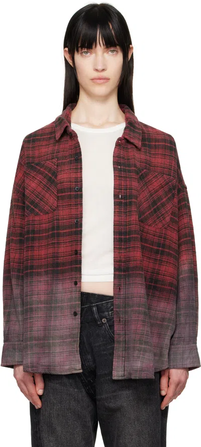 R13 RED DROP NECK WORK SHIRT