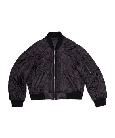 R13 Refurbished Quilted Bomber Jacket In Black