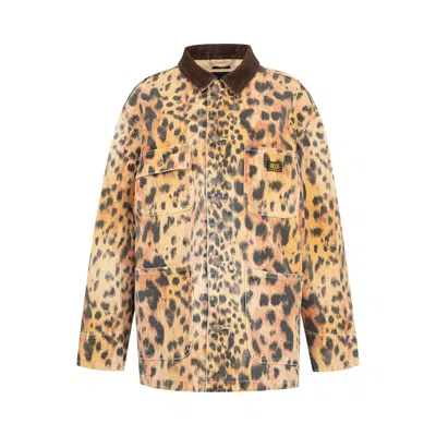 Pre-owned R13 Relaxed Chore Jacket 'vintage Orange Leopard' | Multi-color | Men's Size S In Multicolor