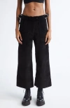 R13 Relaxed Corduroy Crop Work Pants In Black