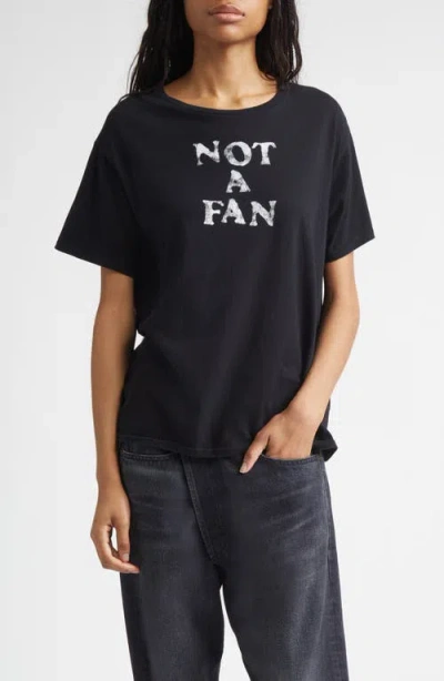 R13 Relaxed Fit Not A Fan Cotton & Cashmere Graphic T-shirt In Black