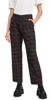 R13 Relaxed Trousers Dark Brown Plaid In Dark Brown Plaid