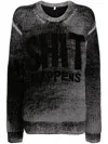 R13 Reverse-printed Wool Jumper In Black