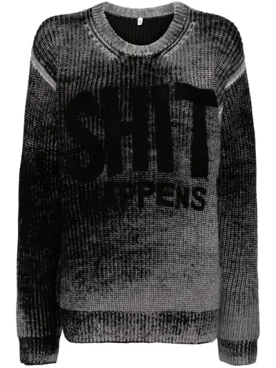 R13 REVERSE-PRINTED WOOL JUMPER