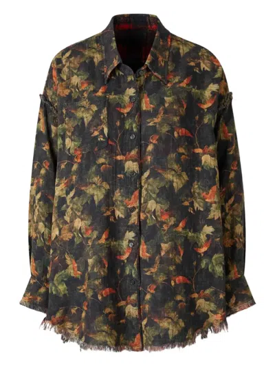 R13 Reversible Cotton Shirt In Multi