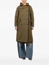 R13 Reversible Hooded Trench Coat In Green