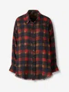 R13 Reversible Print Shirt In Red