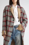 R13 Plaid Coat In Gray