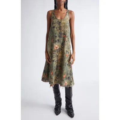R13 Reversible Tank Dress In Green