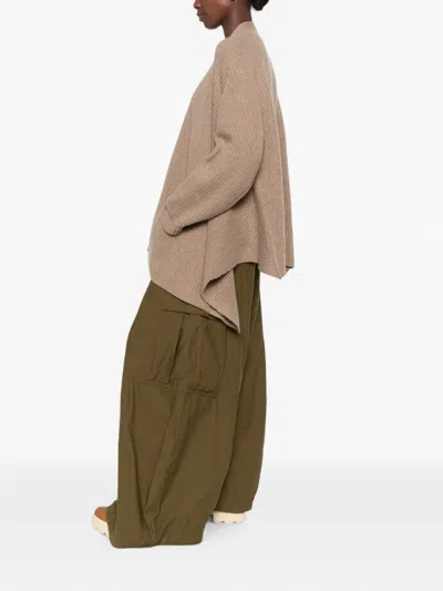 R13 Ribbed-knit Cardigan In Brown