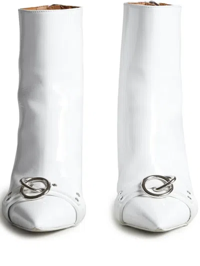 R13 Ring-detail Pointed Boots In White