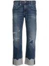 R13 Ripped-detail Straight-leg Jeans In Blue