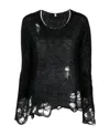 R13 Ripped Layered Cashmere Jumper In Black