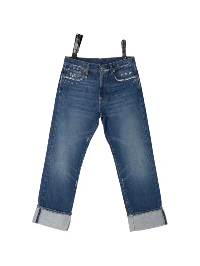 R13 Romeo Cuffed Jeans In Blue