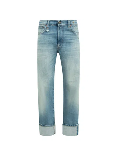 R13 Romeo Cuffed Jeans In Blue