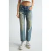 R13 Romeo Distressed Straight Leg Jeans In Arnett Indigo