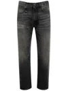 R13 Damon Pleated Wide Leg Jean In Ellery Black In Black