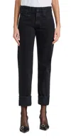 R13 Romeo Jeans With Cuff Onyx Black 30 In Onyx Black