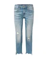 R13 Rough-edged Middle-waist Jeans In Blue