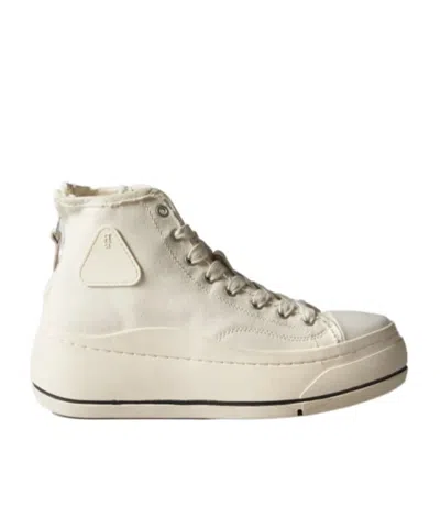 R13 Round-head High-top Casual Shoes In White