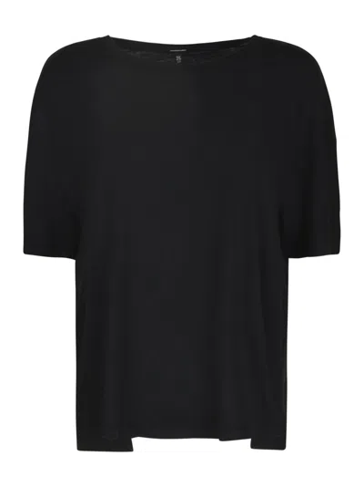 R13 Round Neck Plain T-shirt In Black