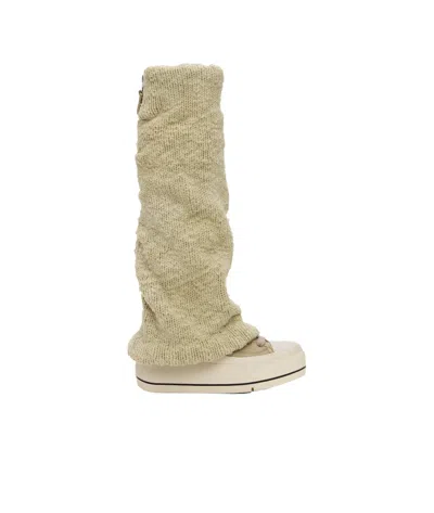 R13 Round Toe Boots In Light Khaki