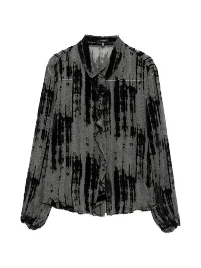 R13 Ruffled Shirt In Multi