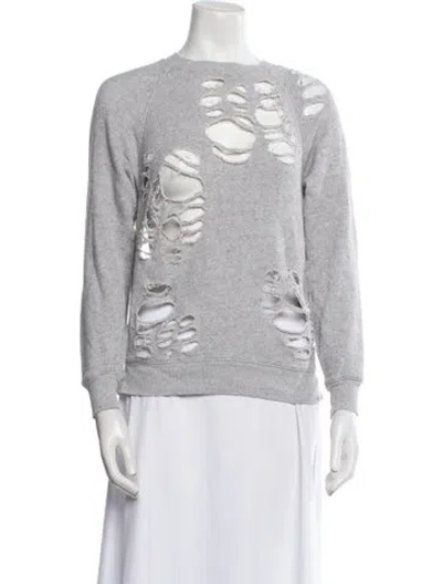 Pre-owned R13 Scoop Neck Long Sleeve Sweatshirt In Gray