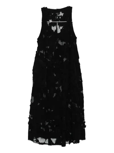 R13 Scoop Neck Midi Dress In Black