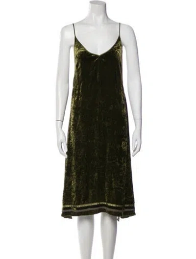 Pre-owned R13 Scoop Neck Midi Length Dress In Green