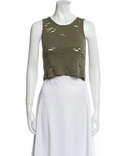 Pre-owned R13 Scoop Neck Sleeveless Crop Top In Green