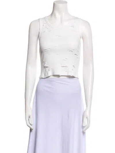 Pre-owned R13 Scoop Neck Sleeveless Crop Top In White