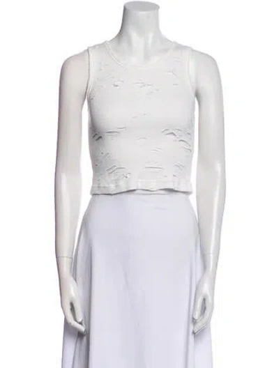 Pre-owned R13 Scoop Neck Sleeveless Crop Top In White