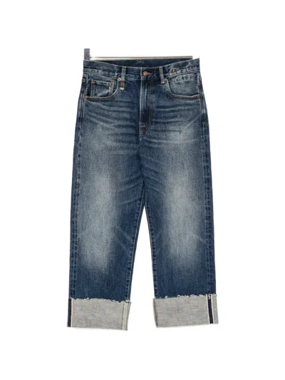 R13 Selvedge-cuff Whiskered Jeans In Blue