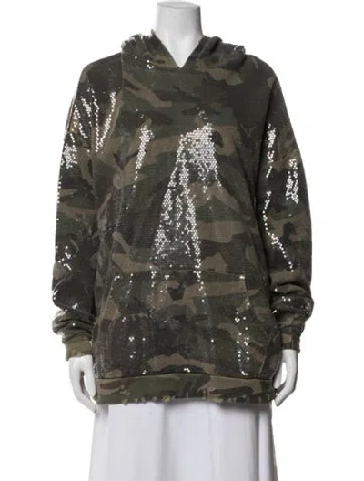 Pre-owned R13 Sequin Camouflage Print Sweater In Green
