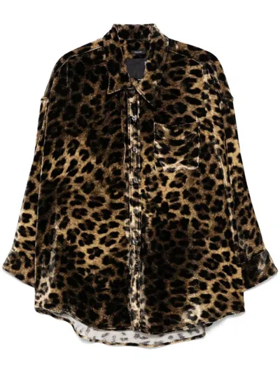 R13 Shirt In Leopard Velvet